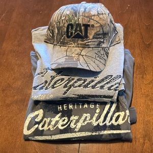 CAT merchandise bundle 2 shirts L one hat